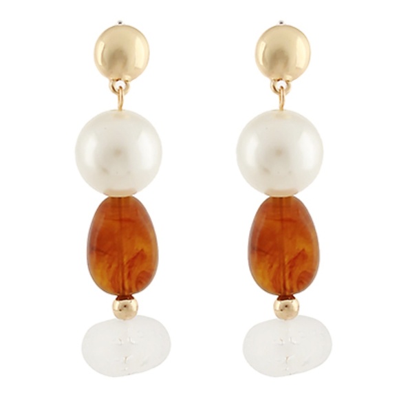 Multi Shape Acrylic 3 Drop Earrings - Picture 1 of 1